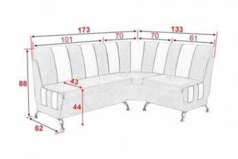 Кухонный угол Корона 1 на ножках фабрика Алис Мебель